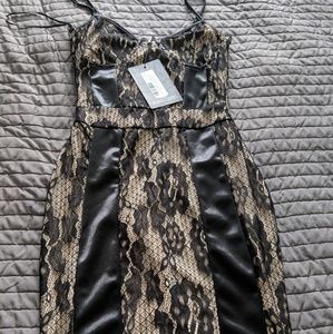 Black lace mini dress